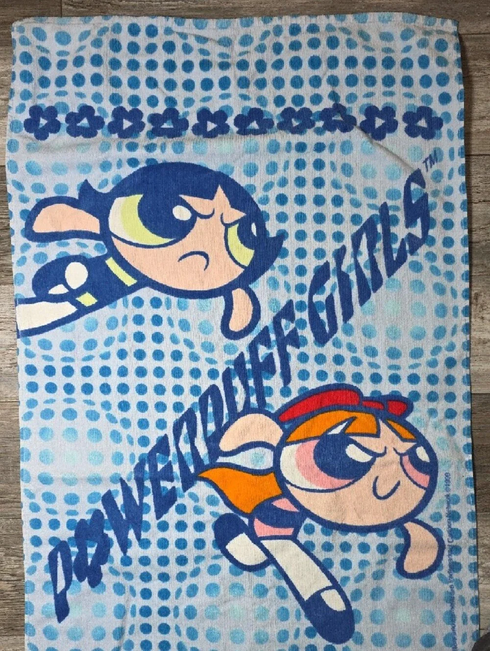 Cartoon Network Powerpuff Girls Rescue 1999 Polka-Dot Beach Towel 27.5